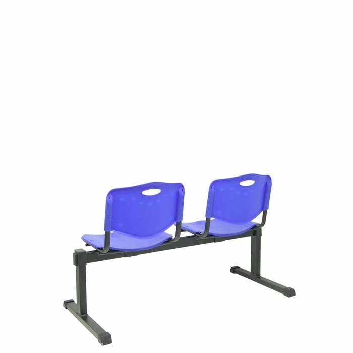 NOWY STYL Bancada de 2 plazas con asiento y respaldo de PVC azul