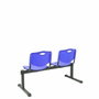 NOWY STYL Bancada de 2 plazas con asiento y respaldo de PVC azul
