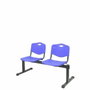 NOWY STYL Bancada de 2 plazas con asiento y respaldo de PVC azul