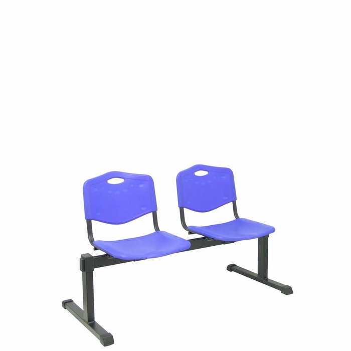 NOWY STYL Bancada de 2 plazas con asiento y respaldo de PVC azul