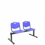 NOWY STYL Bancada de 2 plazas con asiento y respaldo de PVC azul