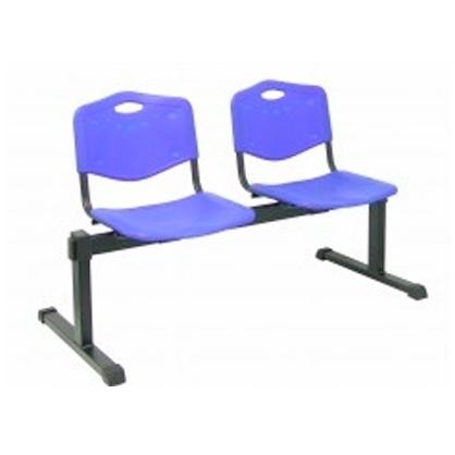 NOWY STYL Bancada de 2 plazas con asiento y respaldo de PVC azul