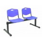 NOWY STYL Bancada de 2 plazas con asiento y respaldo de PVC azul