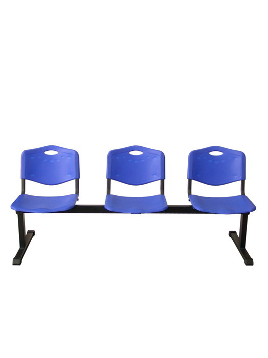 Bancada de PVC color Azul. Sin brazos