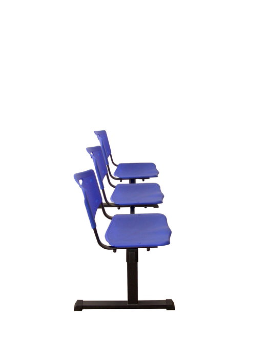 Bancada de PVC color Azul. Sin brazos