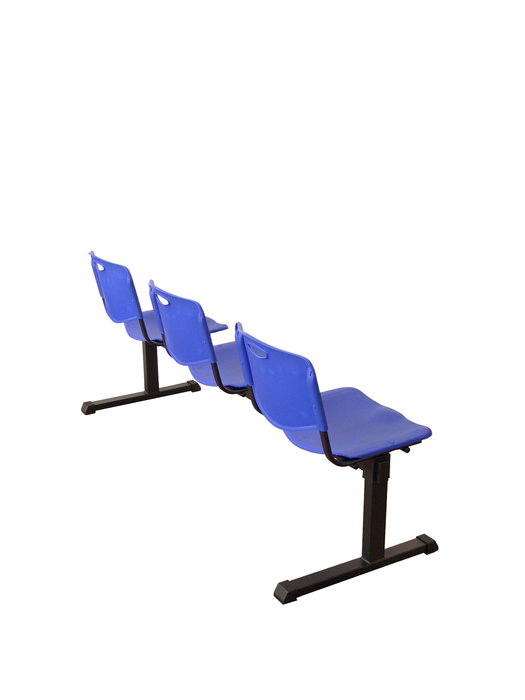 Bancada de PVC color Azul. Sin brazos
