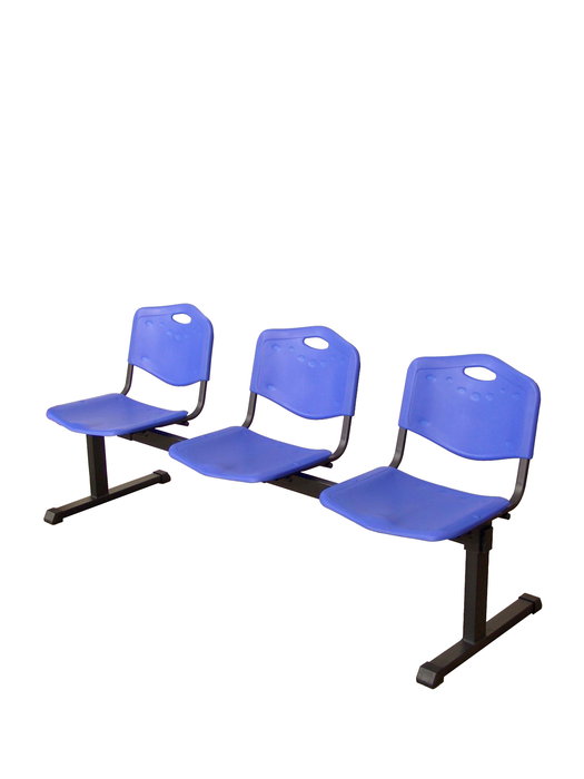 Bancada de PVC color Azul. Sin brazos