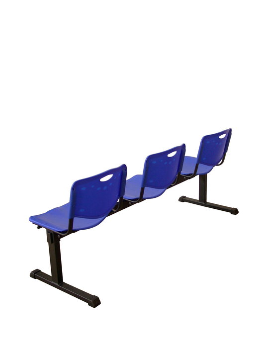 Bancada de PVC color Azul. Sin brazos