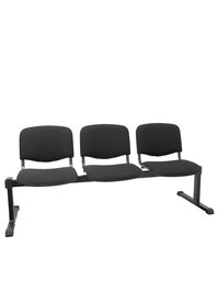 Bancada tapizada con Tela color Negro. Sin brazos