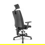 Silla de oficina I-Line con mecanismo Contacto permanente de doble maneta tapizada con Tela color Negro. Equipada con Base poliamida negra, Brazos 1D, Cabecero Fijo y Ruedas autofrenantes