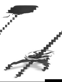 Taburete Tolosa con mecanismo Giratorio tapizada con Tela color No aplica y malla color Negro. Equipado con Base poliamida negra, Sin brazos y Ruedas de nailon 50 mm