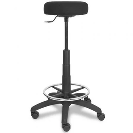 Taburete Tolosa con mecanismo Giratorio tapizada con Tela color No aplica y malla color Negro. Equipado con Base poliamida negra, Sin brazos y Ruedas de nailon 50 mm