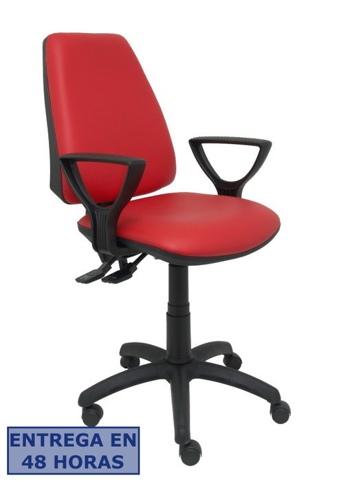 PIQUERAS Y CRESPO Silla Elche con Mecanismo Sincro, Similpiel Rojo y Brazos Fijos PIQUERAS Y CRESPO Silla Elche con Mecanismo Sincro, Similpiel Rojo y Brazos Fijos