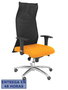 PIQUERAS Y CRESPO Sillón Albacete Sahuco XL Bali Naranja/Negro con Mecanismo Sincro y Base de Aluminio
