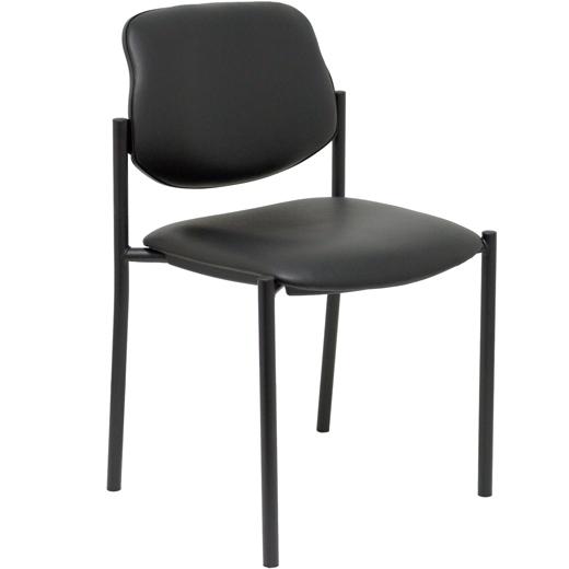 NOWY STYL Silla Styl apilable en similpiel negro sin brazos