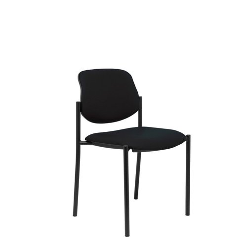 NOWY STYL Silla Styl apilable en similpiel negro sin brazos
