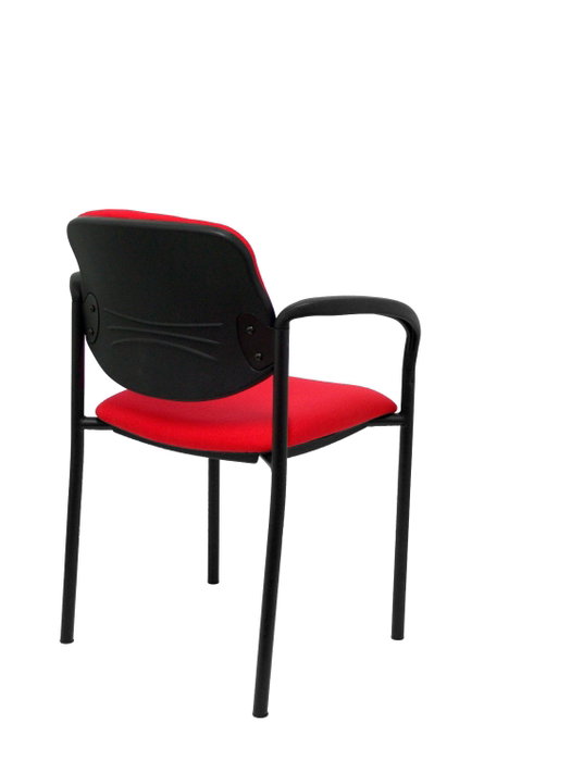 Silla Styl tapizada con Tela color Rojo. Brazos fijos