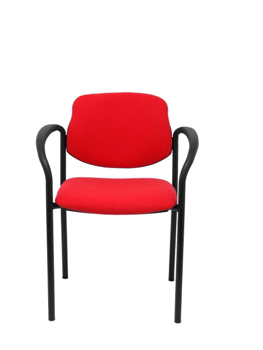 Silla Styl tapizada con Tela color Rojo. Brazos fijos