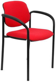 Silla Piqueras Y Crespo Villalgordo Confidente Brazos Fijos Chasis Negro Asiento Y Respaldo Tapizados Bali Rojo