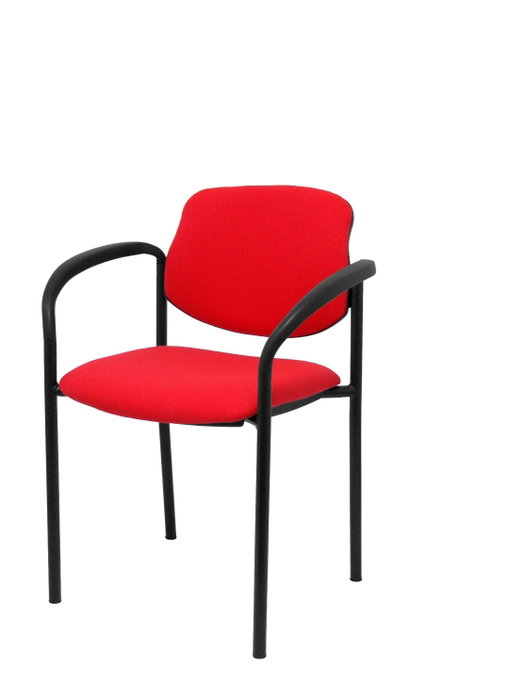 Silla Styl tapizada con Tela color Rojo. Brazos fijos