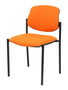 Silla Styl tapizada con Tela color Naranja. Sin brazos