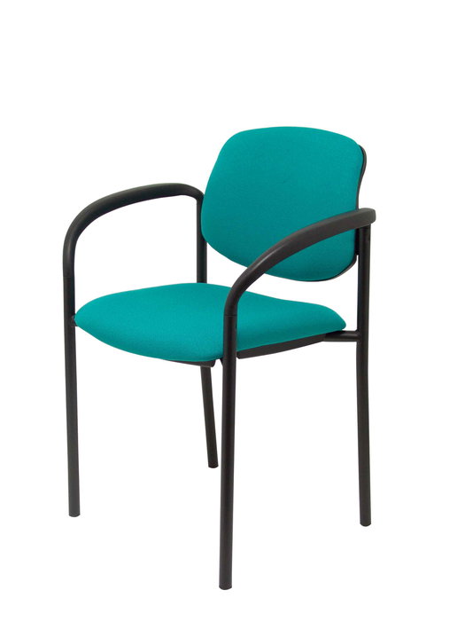 Silla Styl tapizada con Tela color Turquesa. Brazos fijos