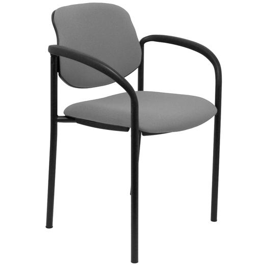 NOWY STYL Silla Styl tapizada en tela gris con brazos fijos