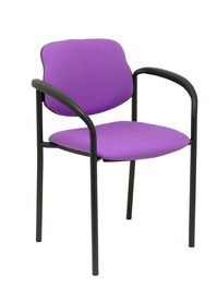 Silla Styl tapizada con Tela color Lila. Brazos fijos
