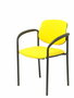 Silla Styl tapizada con Tela color Amarillo. Brazos fijos