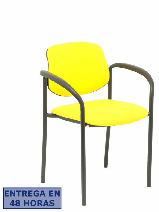 NOWY STYL Silla Styl Tapizada en Tela Amarillo con Brazos Fijos