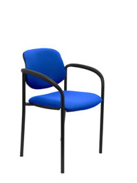 Silla Styl tapizada con Tela color Azul marino. Brazos fijos