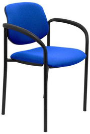 Silla Styl tapizada con Tela color Azul marino. Brazos fijos