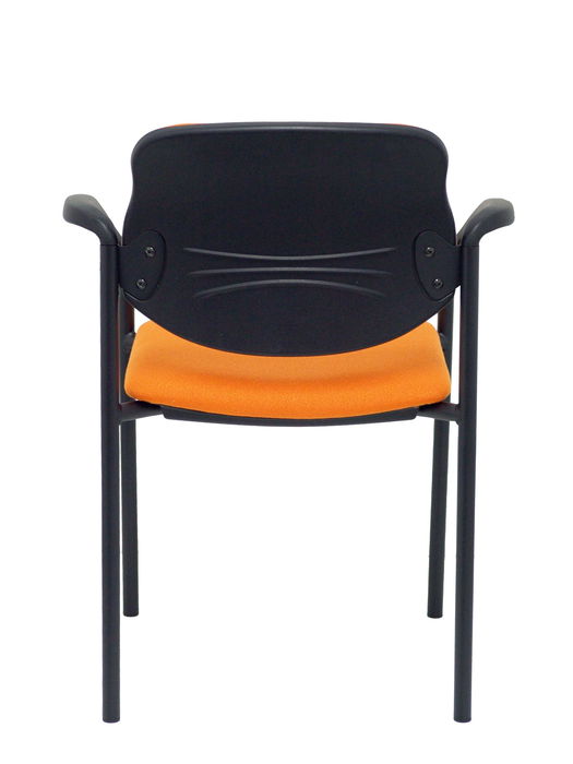 Silla Piqueras Y Crespo Villalgordo Confidente Brazos Fijos Chasis Negro Asiento Y Respaldo Tapizados Bali Naranja