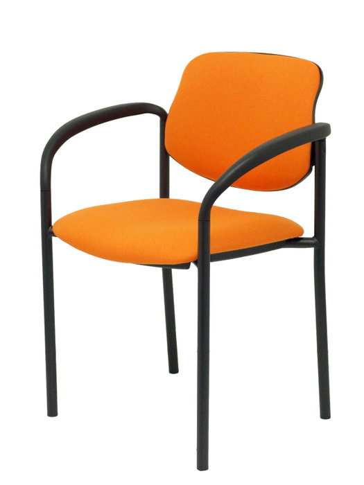 NOWY STYL Silla fija Styl Bali naranja con brazos y chasis negro
