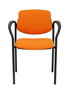 NOWY STYL Silla fija Styl Bali naranja con brazos y chasis negro