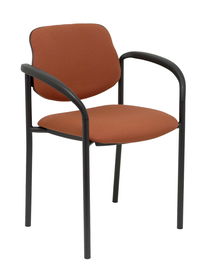 Silla Piqueras Y Crespo Villalgordo Confidente Brazos Fijos Chasis Negro Asiento Y Respaldo Tapizados Bali Marron