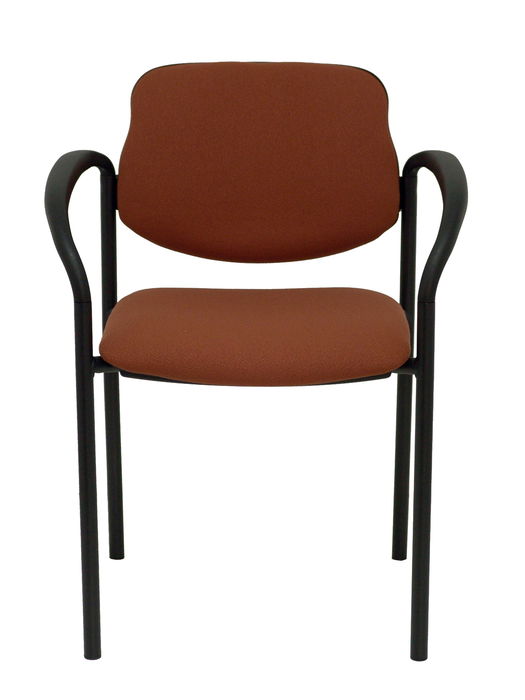 Silla Piqueras Y Crespo Villalgordo Confidente Brazos Fijos Chasis Negro Asiento Y Respaldo Tapizados Bali Marron