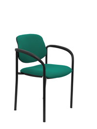 Silla Styl tapizada con Tela color Verde esmeralda. Brazos fijos