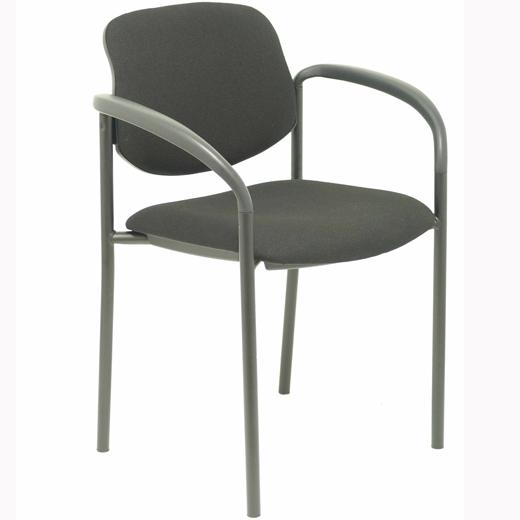NOWY STYL Silla Styl tapizada en tela negra con brazos fijos