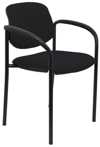 NOWY STYL Silla Styl tapizada en tela negra con brazos fijos