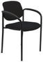 NOWY STYL Silla Styl tapizada en tela negra con brazos fijos