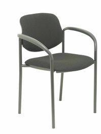 Silla Styl tapizada con Tela color Negro. Brazos fijos