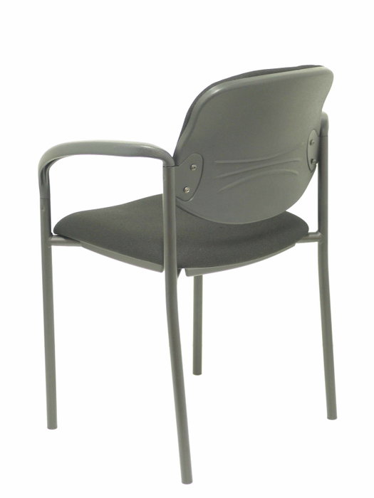 Silla Styl tapizada con Tela color Negro. Brazos fijos