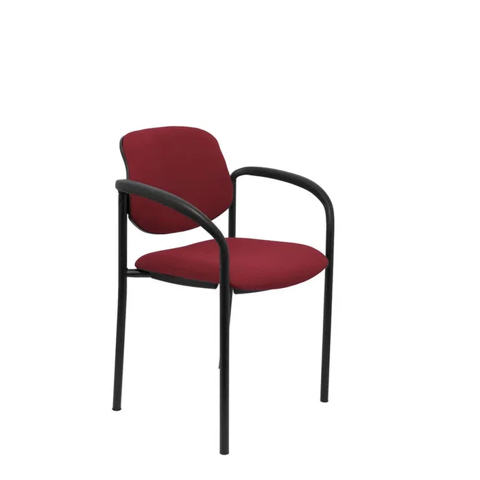 PIQUERAS Y CRESPO Silla fija Styl Bali granate con brazos y chasis negro PIQUERAS Y CRESPO Silla fija Styl Bali granate con brazos y chasis negro