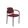 PIQUERAS Y CRESPO Silla fija Styl Bali granate con brazos y chasis negro