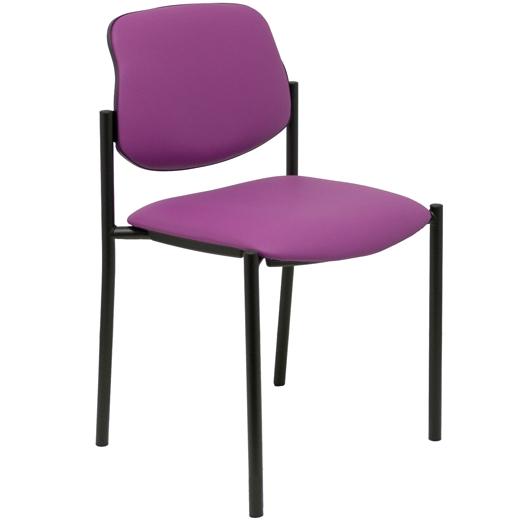 NOWY STYL Silla Styl tapizada en similpiel morado sin brazos con estructura negra NOWY STYL Silla Styl tapizada en similpiel morado sin brazos con estructura negra