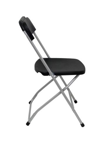 Silla Polyfold de PVC color Negro. Sin brazos