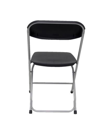 Silla Polyfold de PVC color Negro. Sin brazos