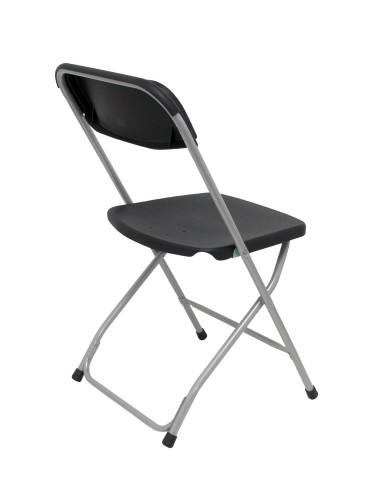 Silla Polyfold de PVC color Negro. Sin brazos