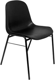 NOWY STYL Silla Beta de PVC Negro sin brazos